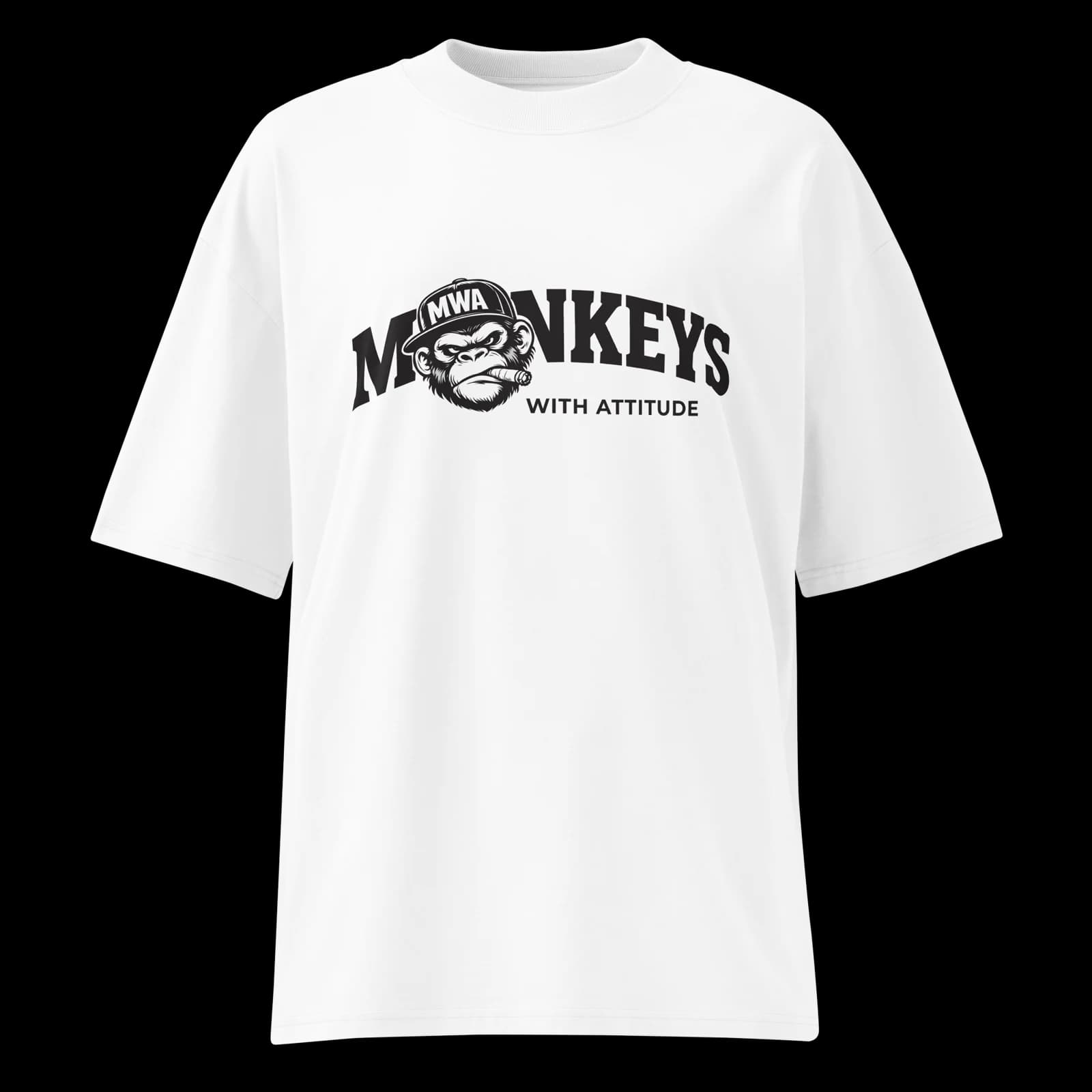 Weißes Original T-Shirt von Monkeys with Attitude, Vorderseite mit Front-Print