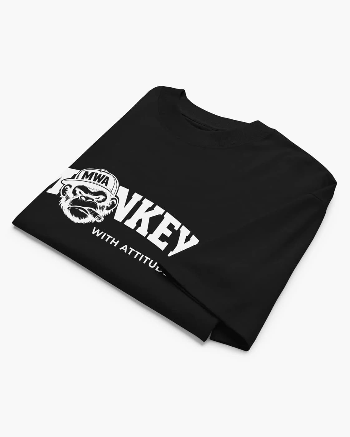 Schwarzes Original T-Shirt gefaltet